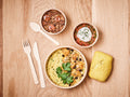 POULET CURRY ET DAHL DE LENTILLES CORAIL